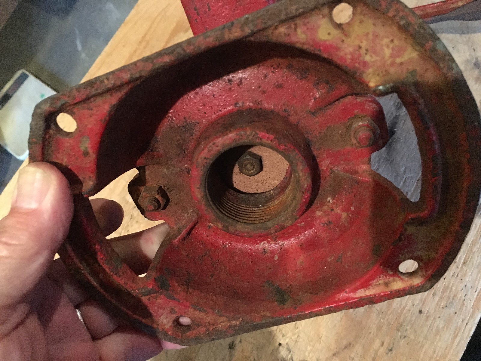 Old Hand Cast Iron Pump Red   1 1/2