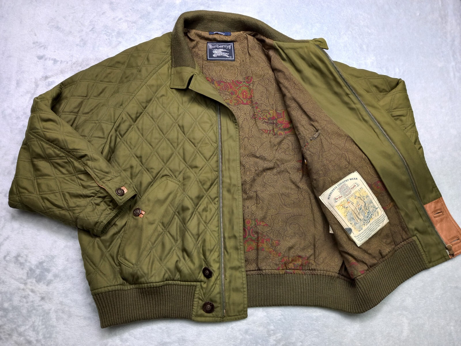 VINTAGE BURBERRY 80s Bomber Blouson quilted Jacket Winter