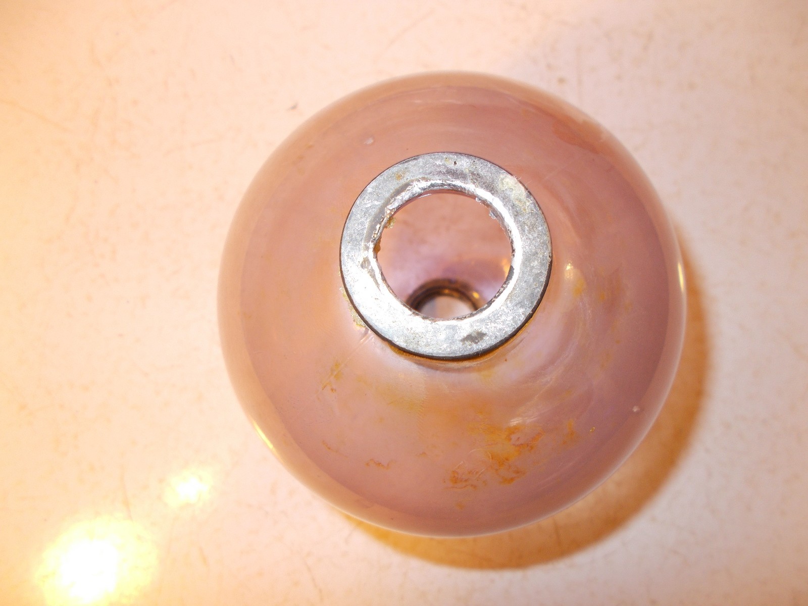 Antique Clear Purple Amethyst Glass Lightning Rod Ball