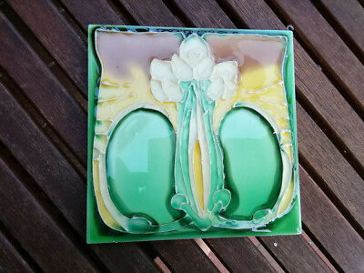 Jugendstil Fliese Kachel Art Nouveau Tile T R Boote Blume Blute Flower