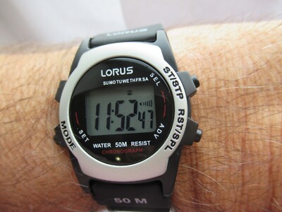 Lorus by Seiko Z002-X001 Chrono Alarm Digital Quartz Men s Wristwatch