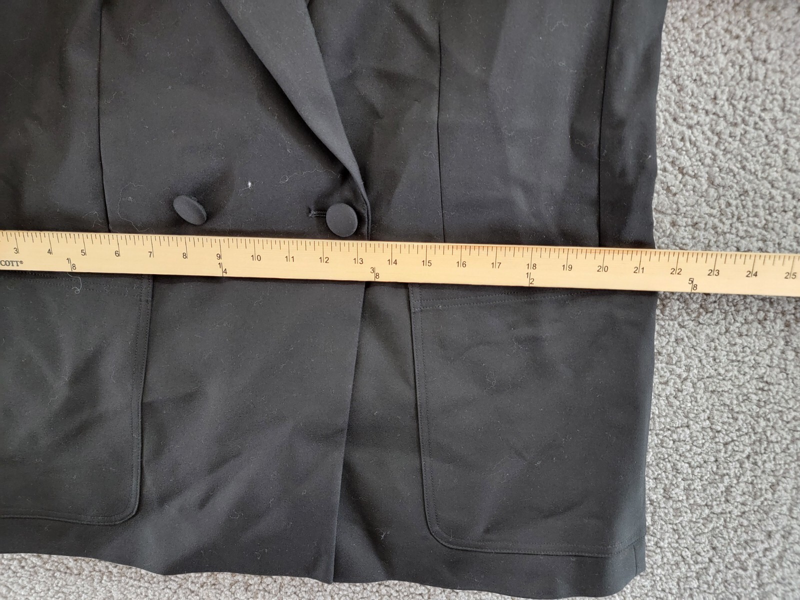Good American The Boss 2.0 Double Breasted Blazer Women's 2 Black Button Front - Picture 7 of 20
