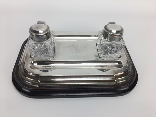 Vintage Barker Ellis Silver Inkwell Stand | eBay