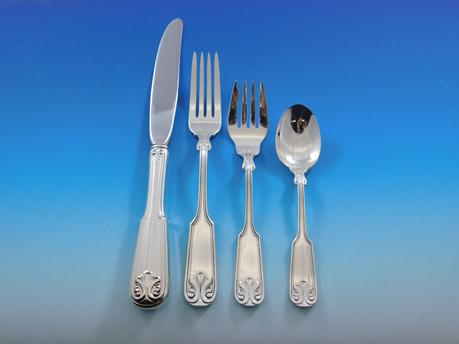 Gorham Sterling Shell AKA Hampton Sterling Silver Flatware Set Service 45 pcs eBay