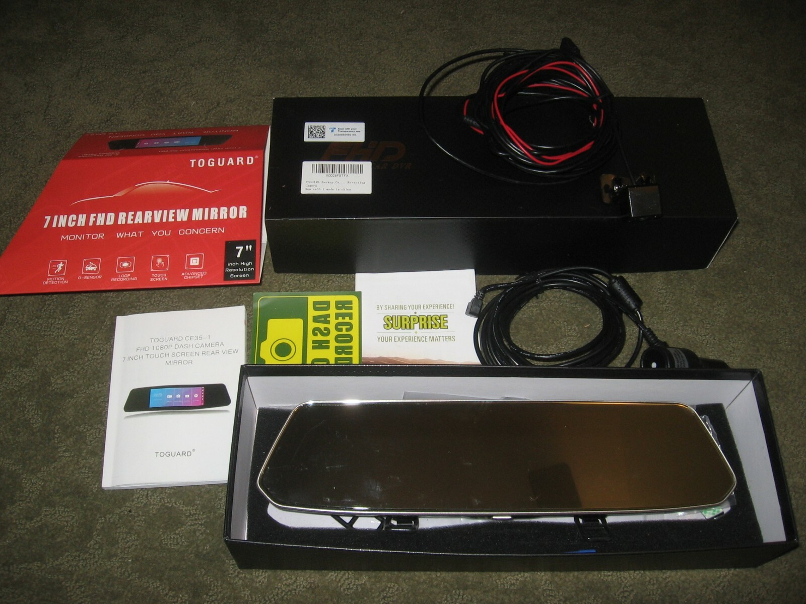 Toguard Rear view Dash Cam mirror with backup camera, excellentのeBay公認