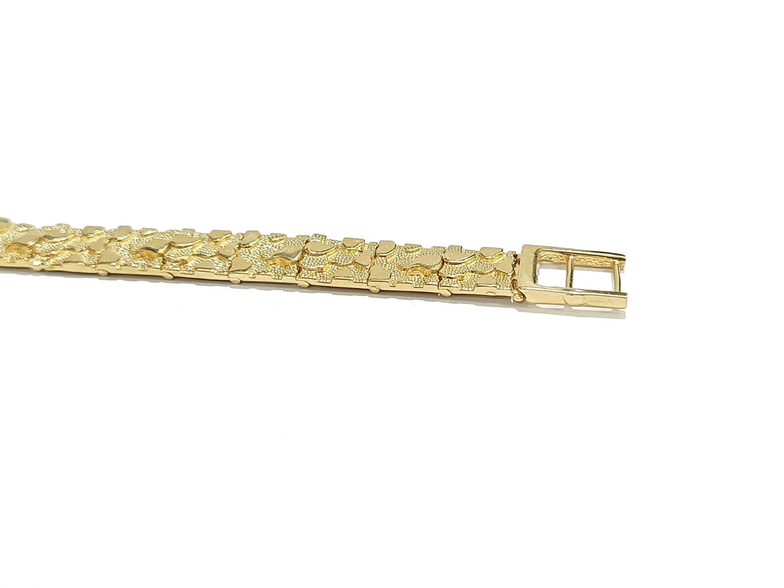 Pre-owned Goldbar Jeweler Real 10k Yellow Gold 9mm Nugget Id Bracelet 8.5" Inch 10kt Unisex Men Women
