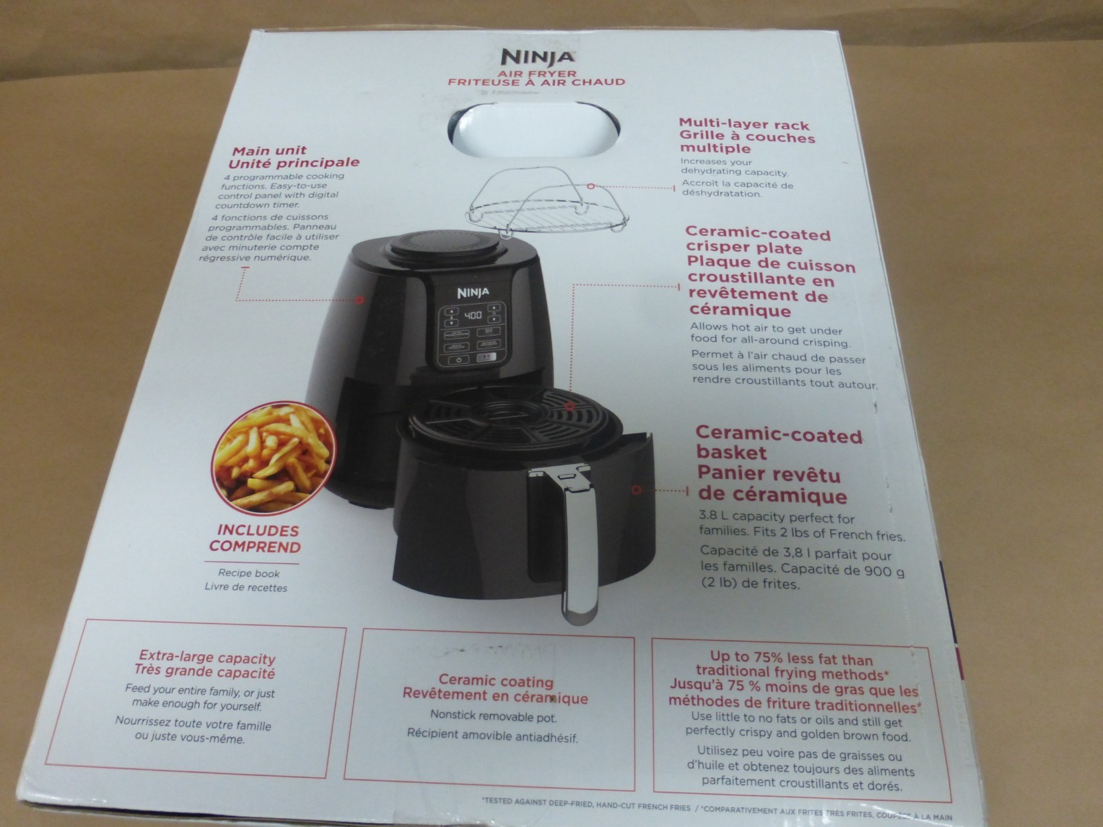 Ninja Air Fryer 1550 Watt Frying, Roasting, Reheating, Dehydrating 4 Quart AF101