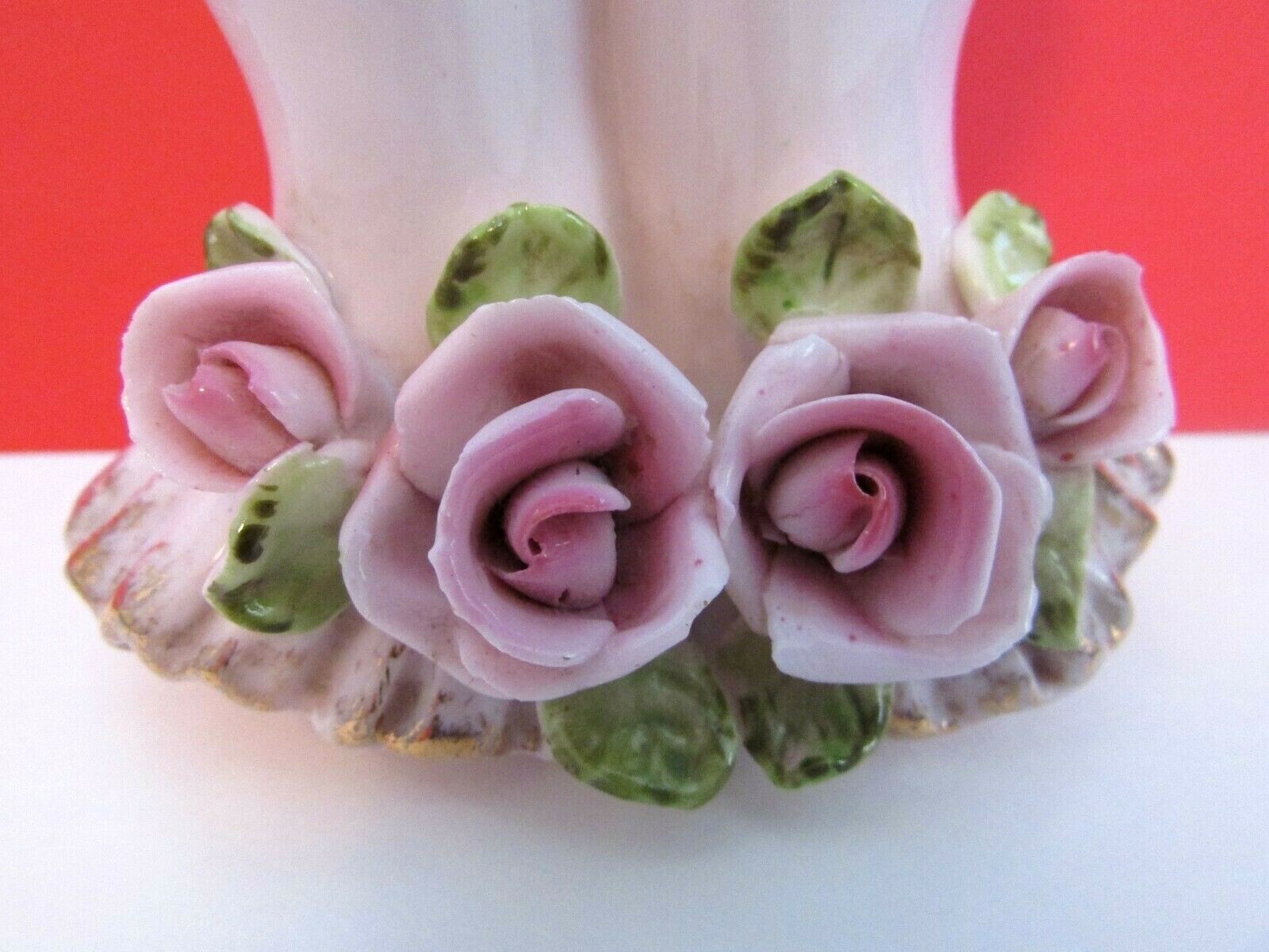 Lefton Occupied Japan, Bisque Hand Dish w/ Rosses