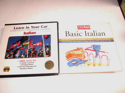 9 Italian Cassettes Learn in Your Car- 3 Level Set Henry Raymond & Basic Berlitz