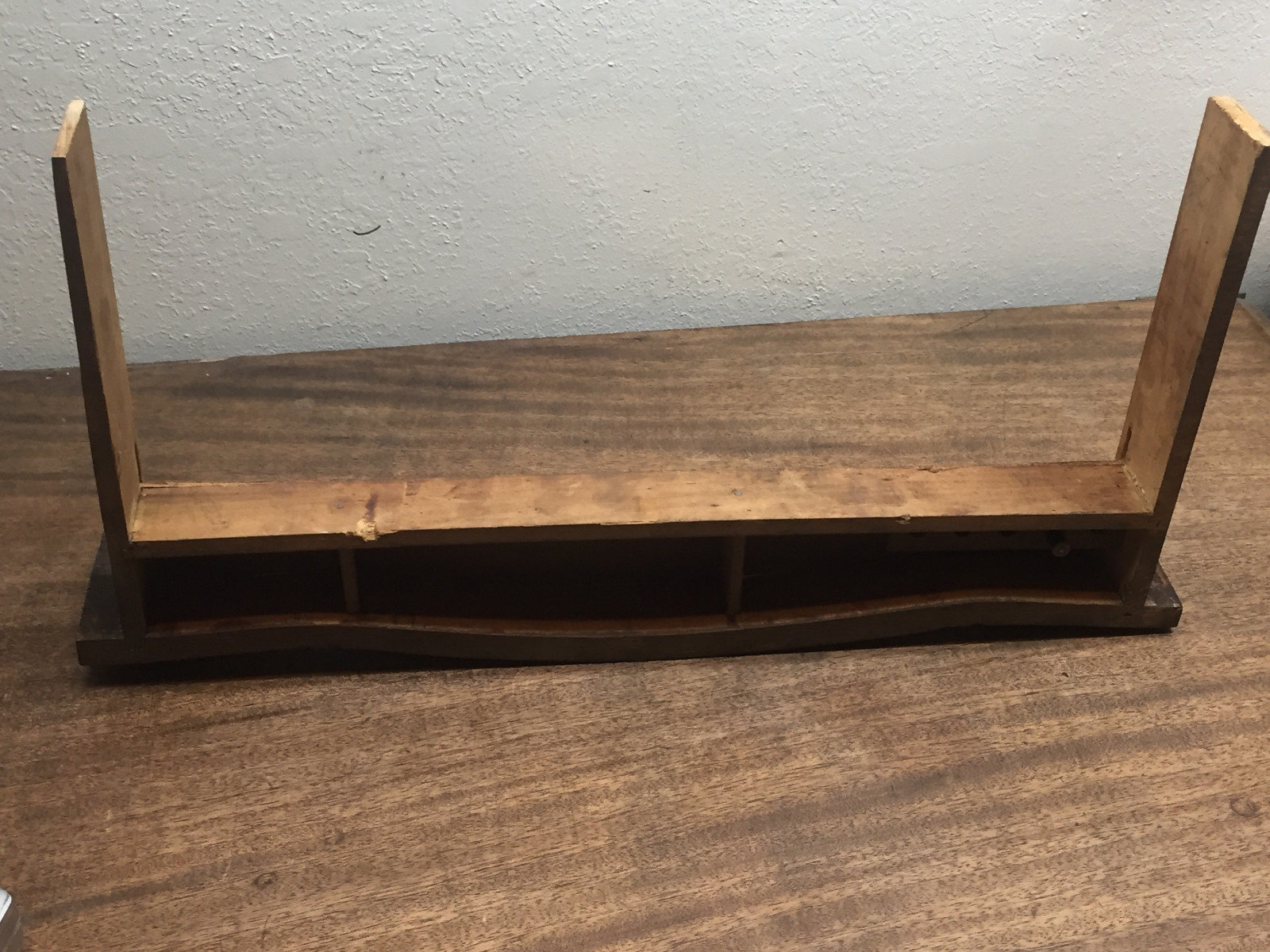 Antique Davis Treadle Sewing Machine CABINET CENTER DRAWER Scrolled Front Wings