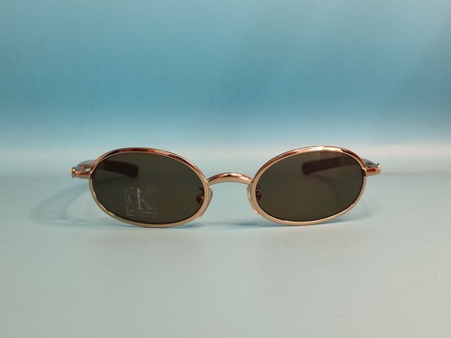 VINTAGE NOS CALVIN KLEIN CK 2010 STEEL OVAL SUNGLASSES 50/20