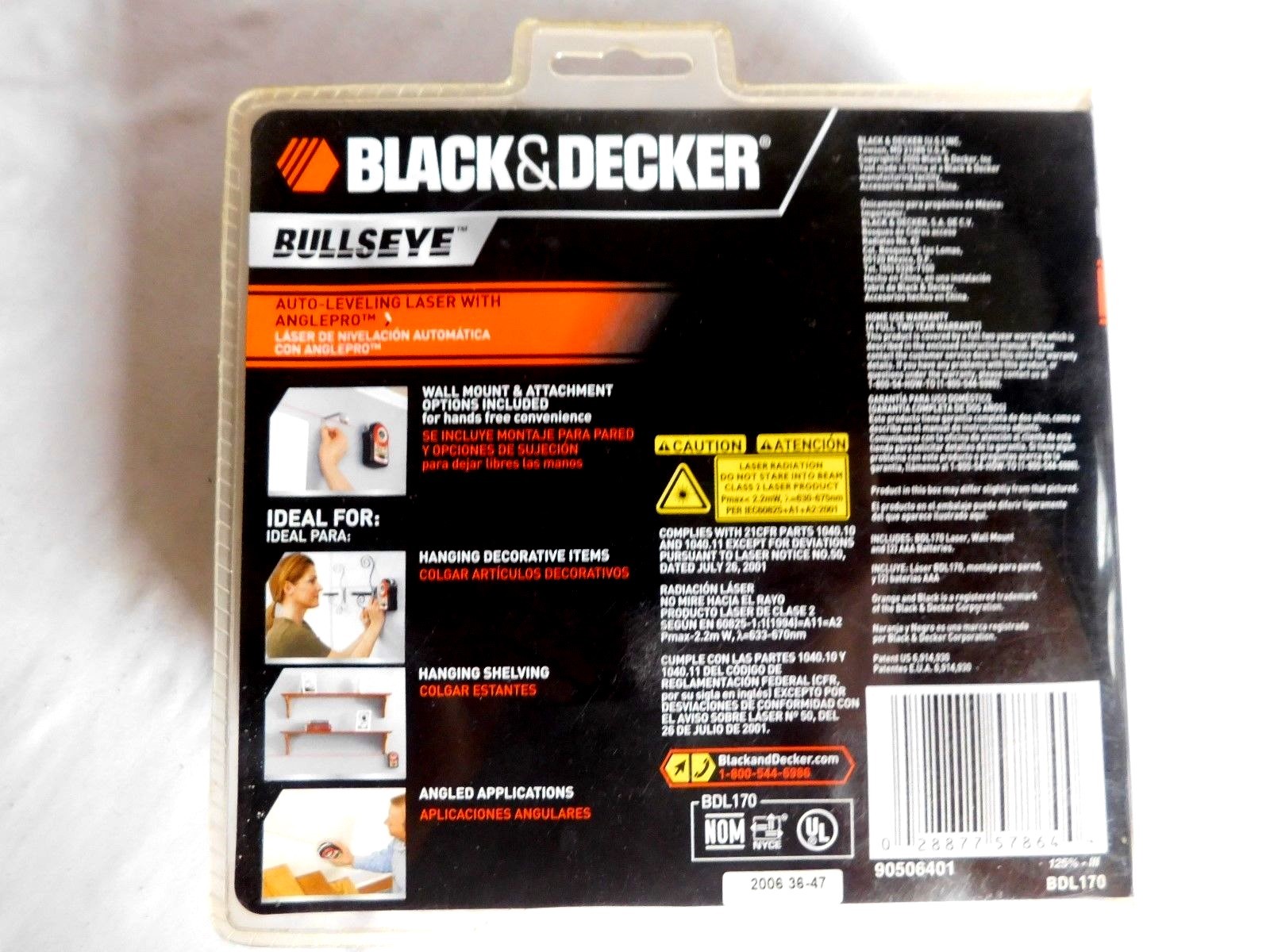 BLACK AND DECKER-BDL170 Bullseye Auto Leveling Laser w/ Angle Pro & Storage Case