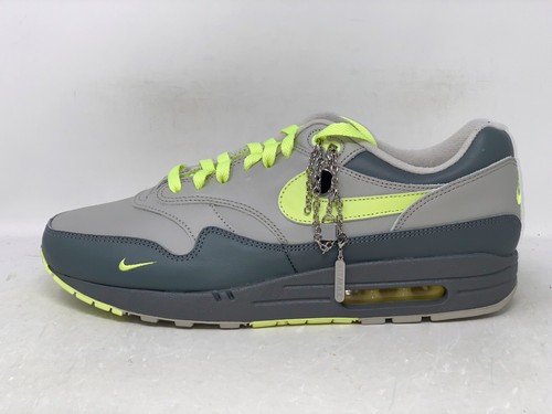 Nike Air Max 1 ID By You Volt Gray Sneakers, Size 12 FJ8893-900