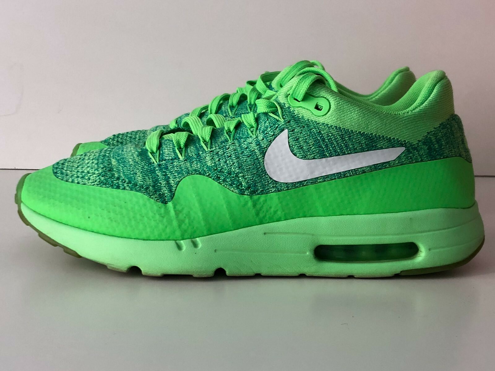 Nike Air Max 1 Ultra Flyknit 843384-301 Voltage green/white Size 9.5 | eBay
