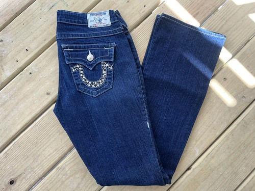 True Religion Jeans Becky Bootcut Bling Rhinestones 28 x 34