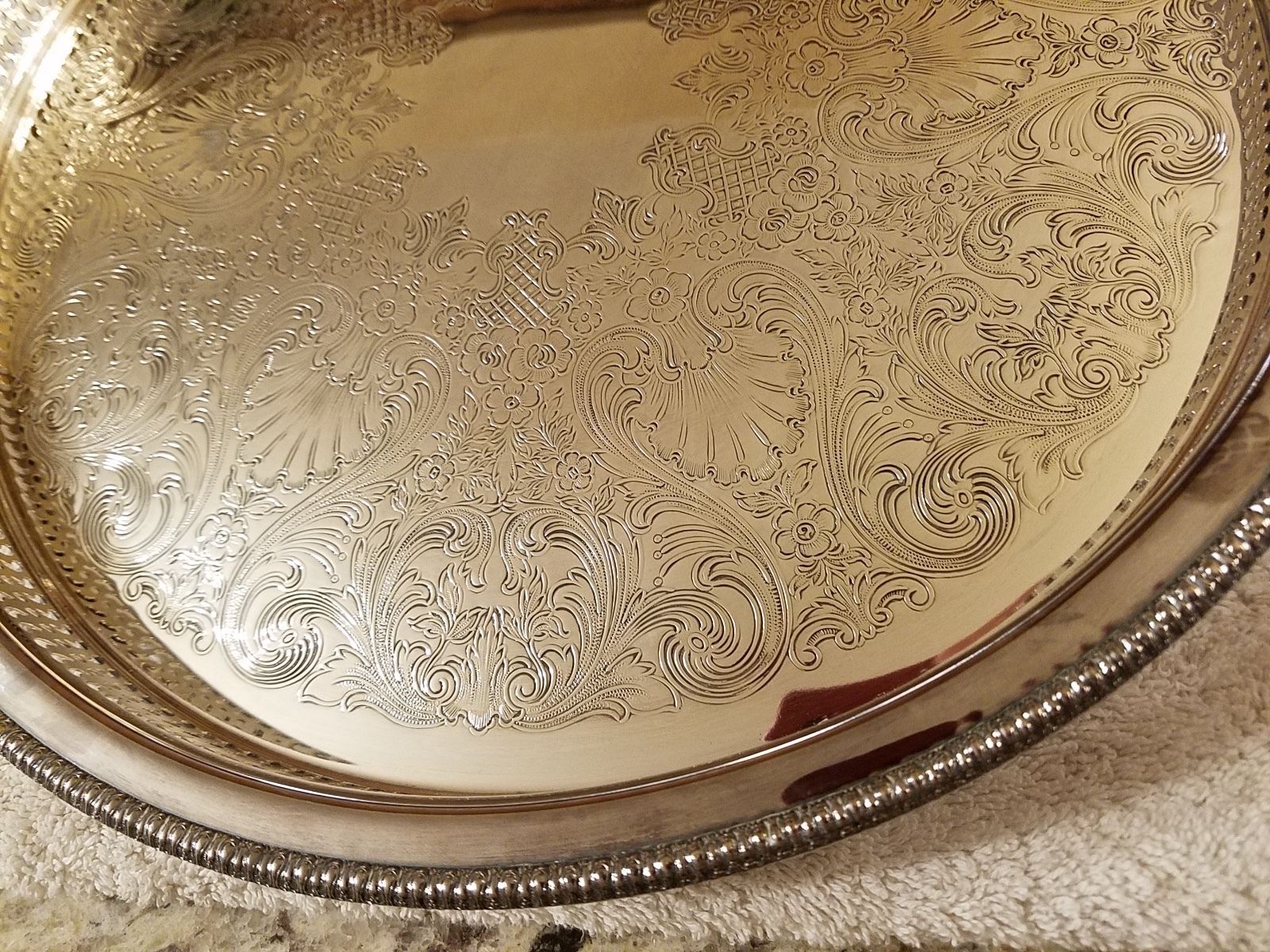 ROGERS SILVER PLATE PLATED SERVING TRAY 15