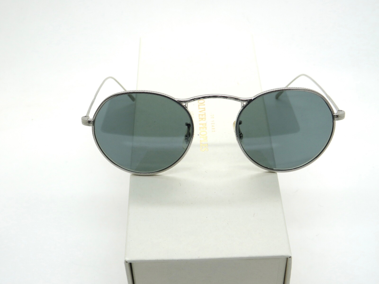 Pre-owned Oliver Peoples M-4 30th Ov1220s 5036r8 Silver/indigo Photochromic 47 Sunglasses In Blue