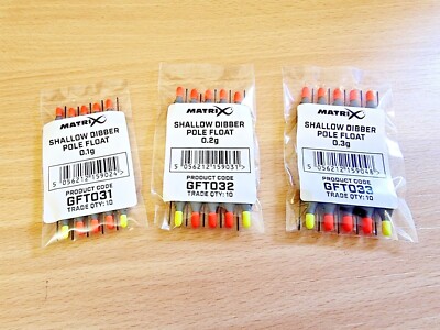 Matrix Shallow Dibber Pole Floats x 10 Bulk Pack - Pole Match Fishing Float