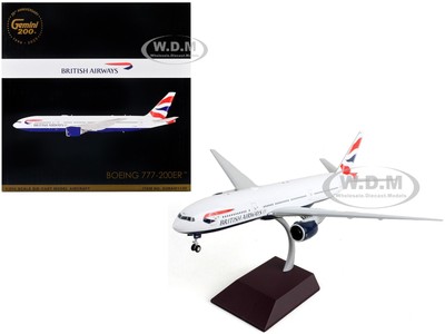 BOEING 777-200ER AIRCRAFT ''BRITISH AIRWAYS'' 1/200 MODEL BY GEMINIJETS G2BAW1130
