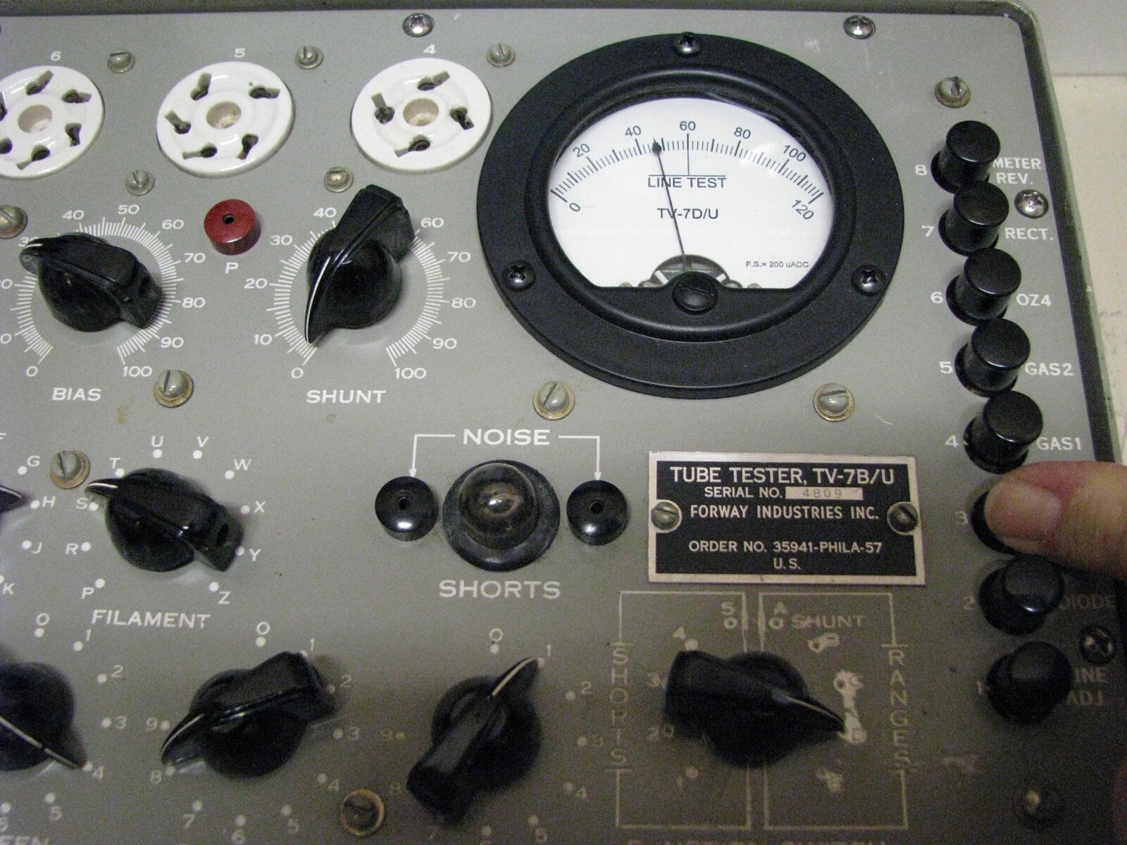 Military TV-7B/U Mutual Conductance Tube Tester - Calibrated