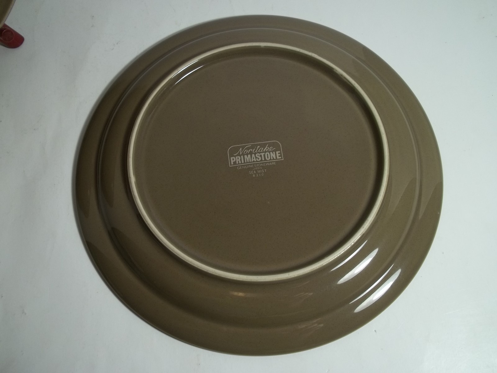 4 Vintage Noritake Primastone Genuine Stoneware Sea Mist Dinner Plates 10 1/2