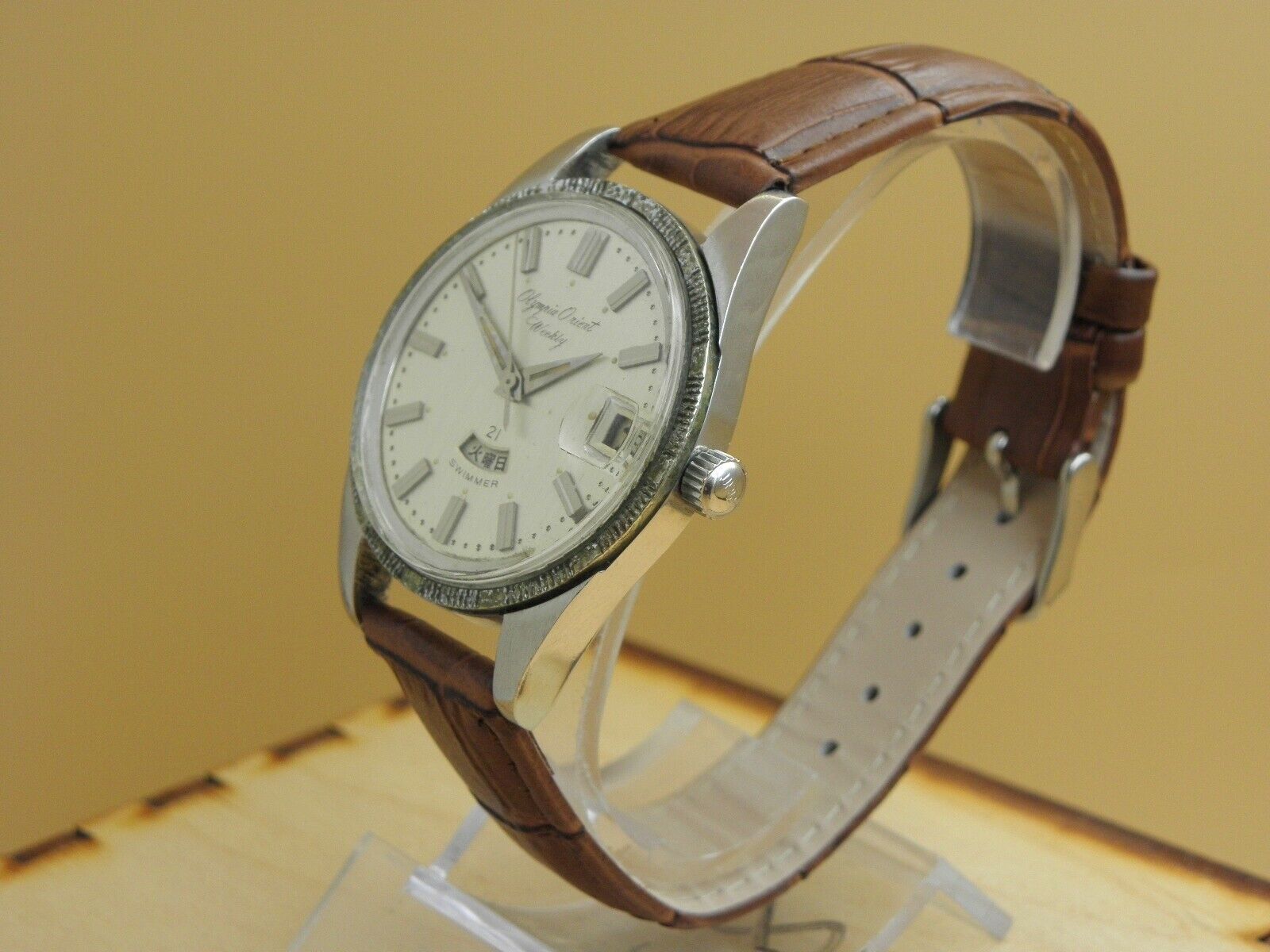 Vintage Rare Olympia Orient Weekly Swimmer early 1960s watch Vintage Rare Olympia Orient Weekly Swimmer early 1960s watch