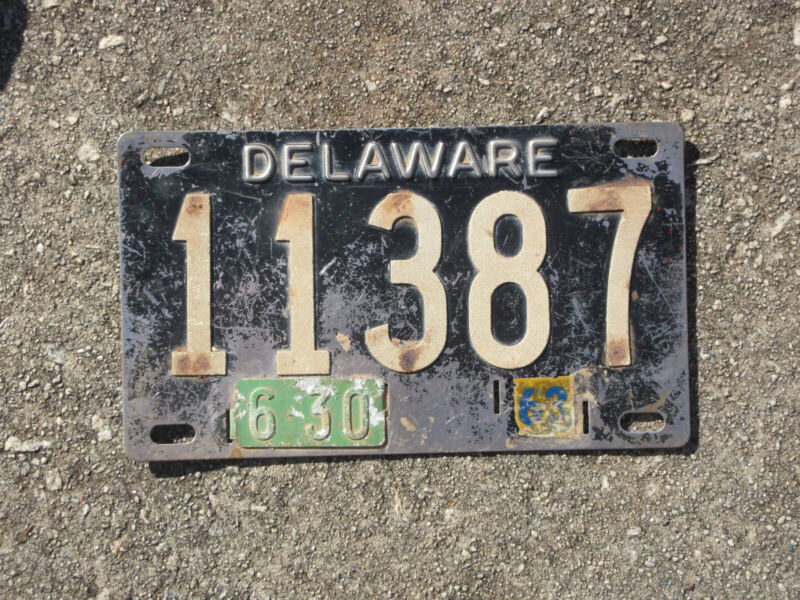 1963 Delaware License Plate 11387 Chevy Ford Chevrolet Stainless Steel Tag DE