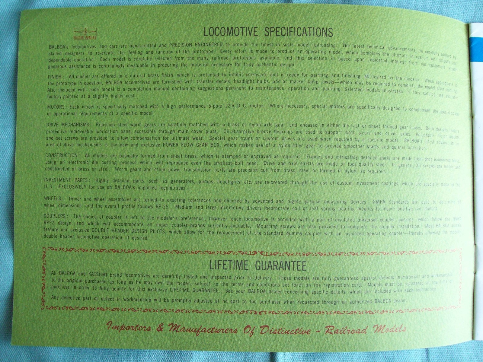 Balboa Scale Models, vintage Fourth Edition catalog, very good condition, pics