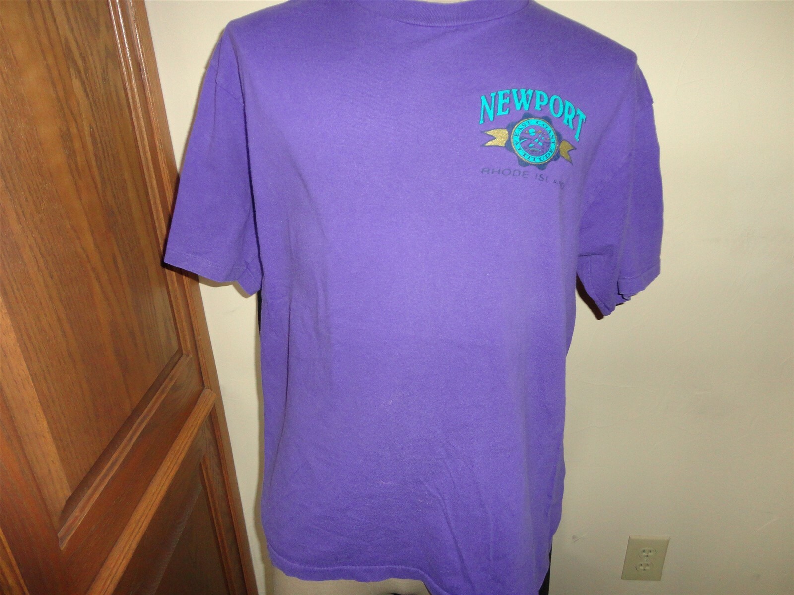 Vtg 90's Purple Newport Rhode RI Cotton Tshirt Usa LA