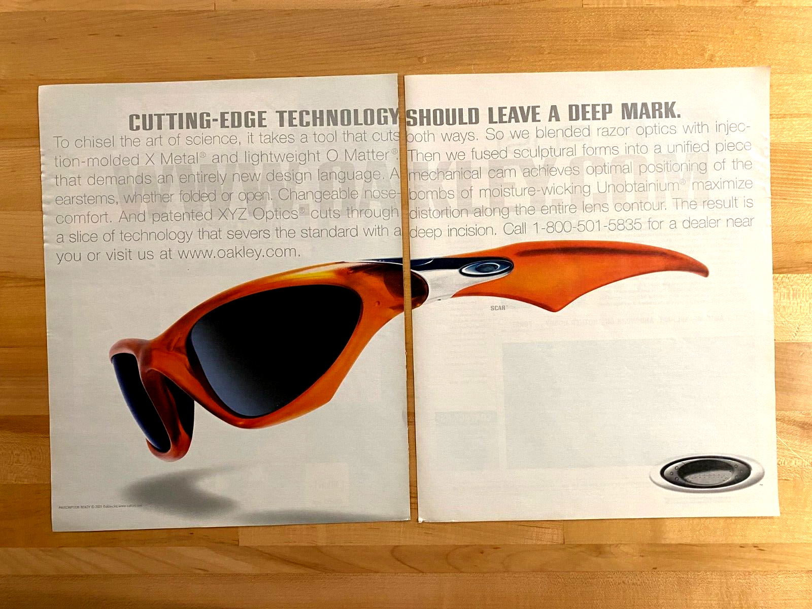 2001 Vintage Print Ad Oakley Scar Sunglasses 20