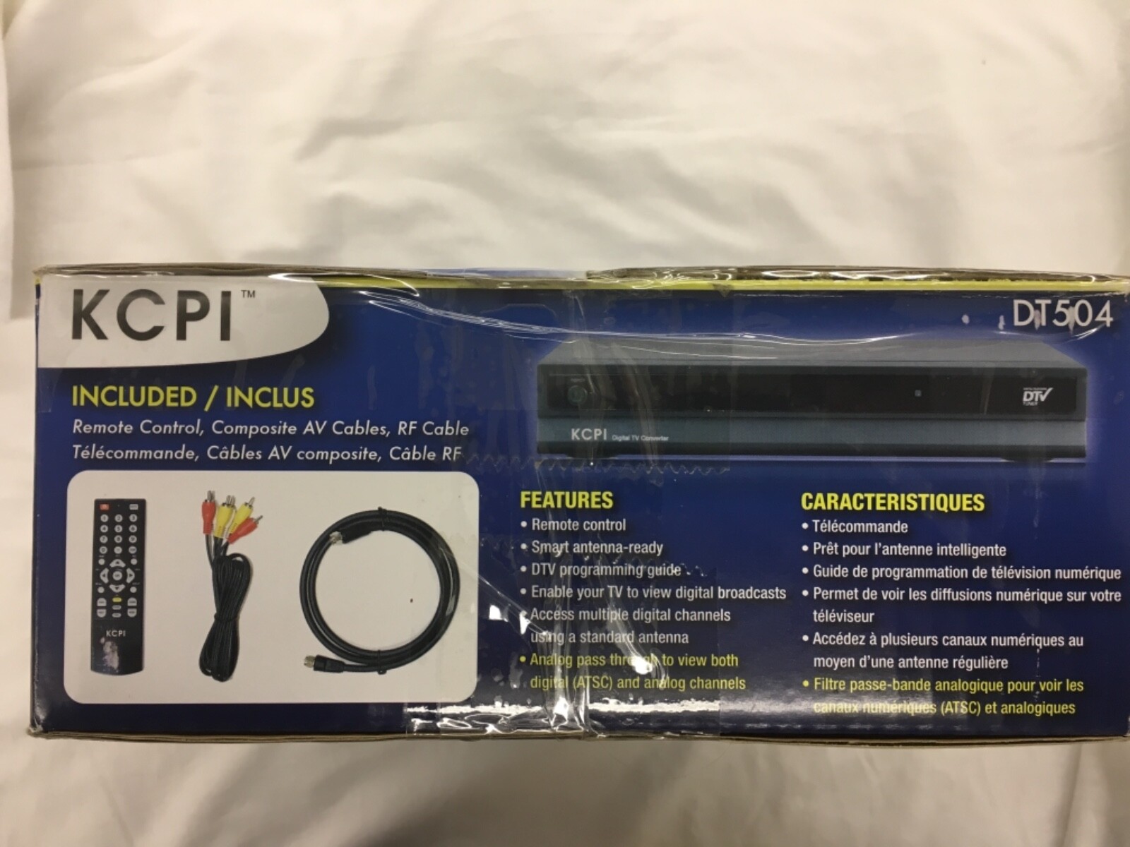 KCPI Digital TV Converter Box DT504 W/ Analog Pass Through New In Sealed Box