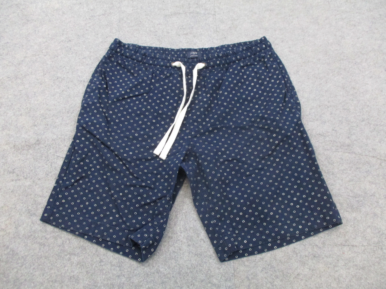 J Crew Shorts Mens 32 Blue Polka Dot Sweat Adult Drawstring