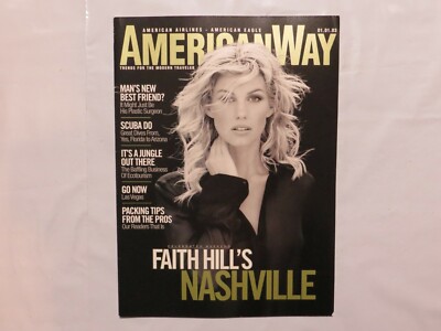 American Way Flight Magazine January 2003 Faith Hill Nashville RARE V8