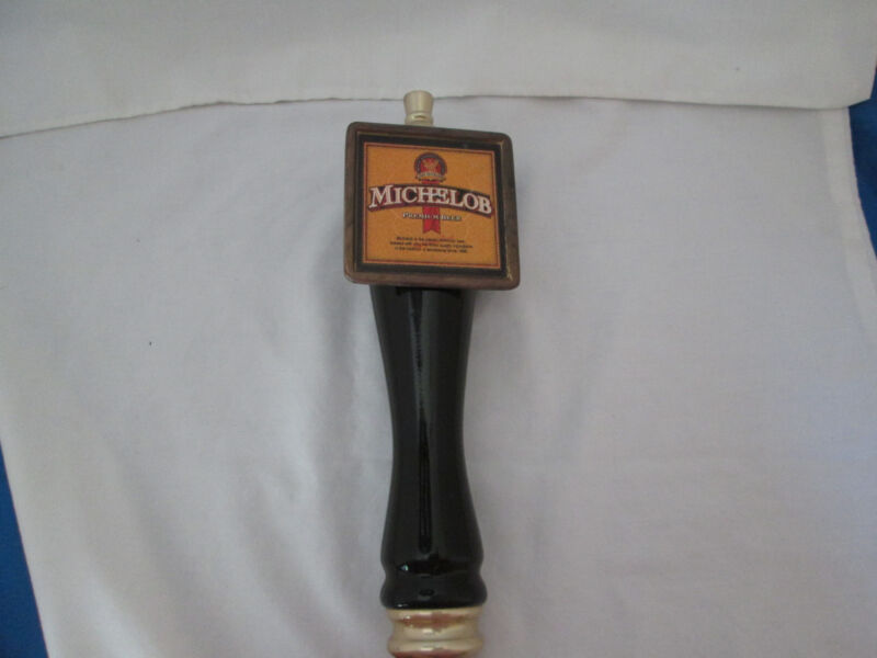  Michelob Premium Beer Black Tap Handle Brass Name Finial & Ferrule Vintage Rare