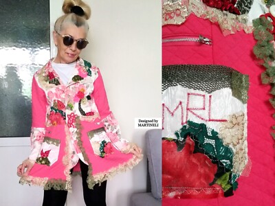 PINK FLORAL JACKET S EMBROIDERED BOHO JACKET DRESS CASUAL  JACKET GYPSY COAT