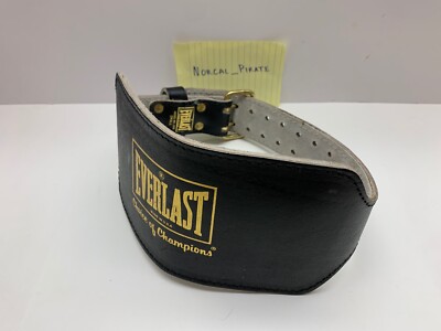 Everlast Leather Weight Lifting Belt Model 1012 Medium Black for sale online