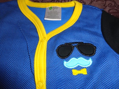 Sleeper by Baby Gear size 3-6 months NWT  blue/yellow  mustache