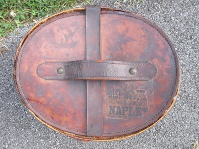Antique Leather Hat Box Named Old Labels Grand Hotel Louvre Cabin & Berth No. !!