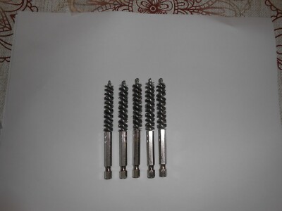 Hightbrush #9S 9mm DIA x 2'' BP x 4''ol 1/4' Hex drive SS Tube Brush HD 5 PAK 