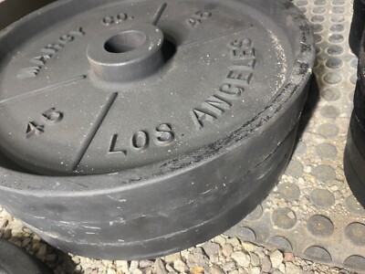 weight plates - Vintage Marcy Co Los Angeles 45lb  plates