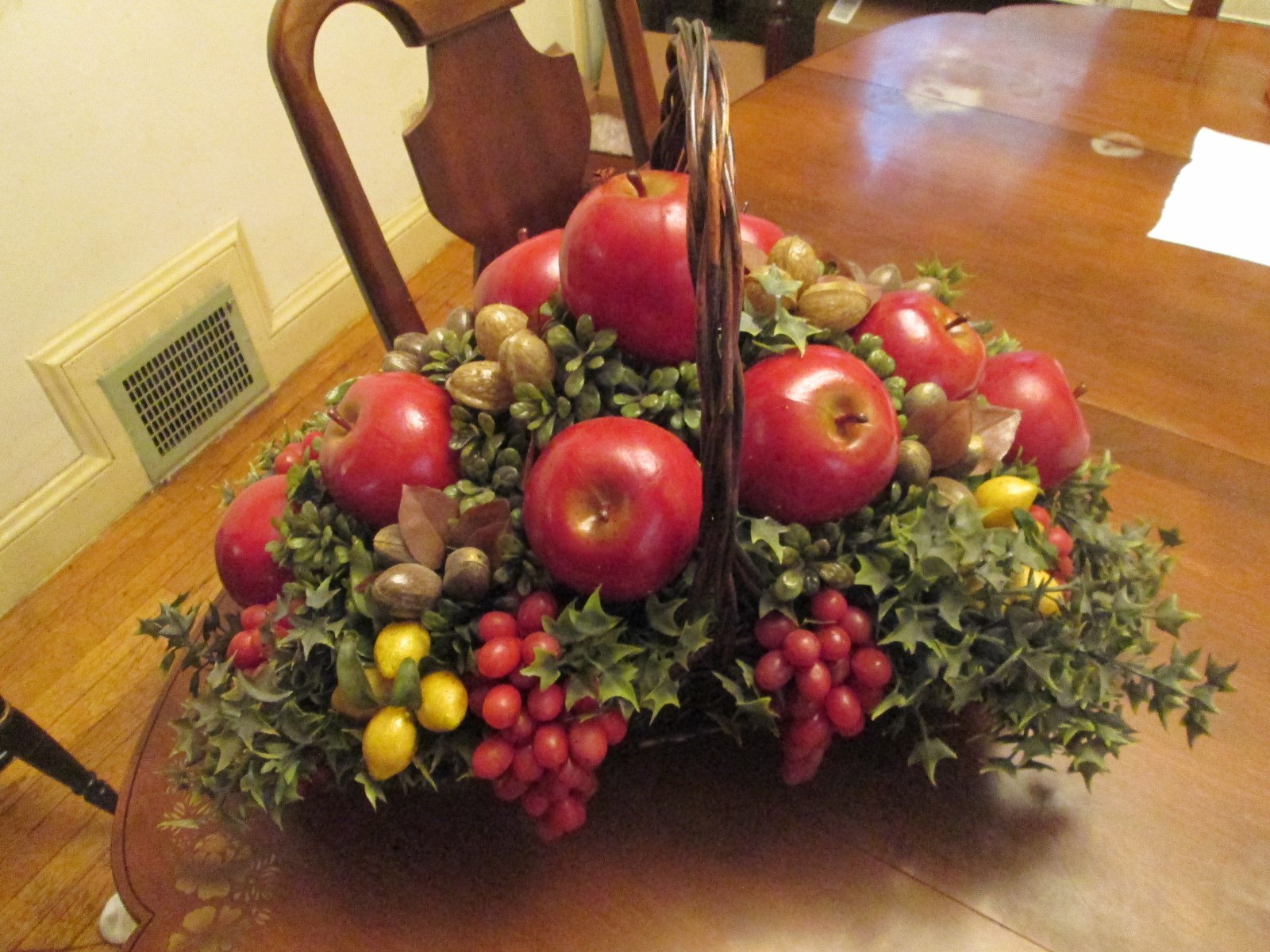 Vintage 1950s FRUIT Nut Basket Fake Realistic Kitchen STAGE Prop XXL Piece