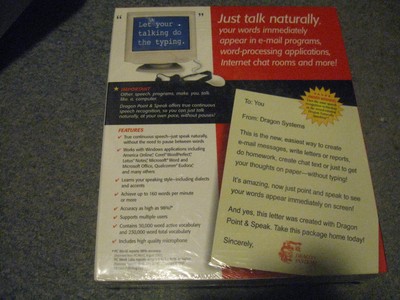 Vintage Dragon Point & Speak Manual PC CD voice speech recognition program