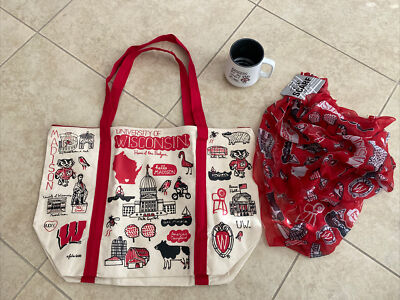 University Of Wisconsin Canvas Tote Bag Scarf Badgers Are My Spirit Animal Mug