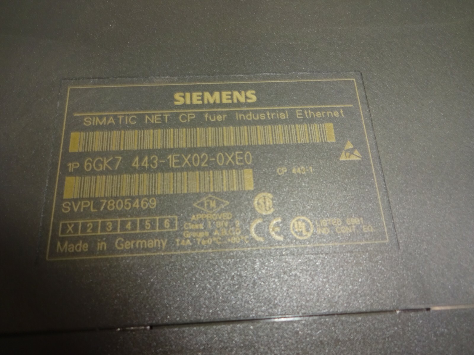 SIEMENS 6GK7 443-1EX02-0XE0 SIMATIC COMMUNICATION PROCESSOR