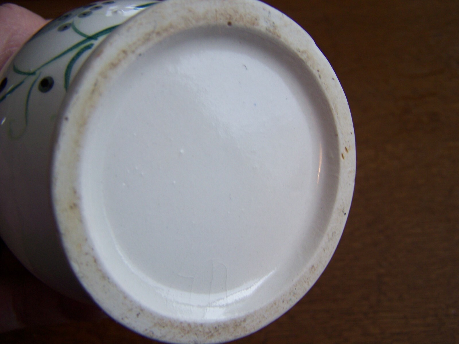 INSTANT COFFEE CERAMIC HOLDER--UNMARKED-NO SPOON-ROOSTER DESIGN