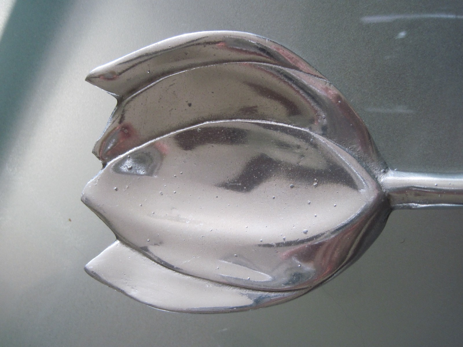 Salad Serving Utensils Fork & Spoon Aluminum Flower Design