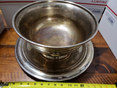 Silverplate L.G. Balfour Trophy Bow and Platel 1960 Fencing?