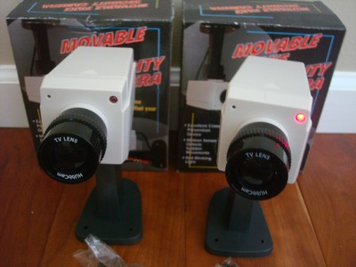 Security Surveillance Motion Camera Flashing Light Dummy Fake Lot of 2