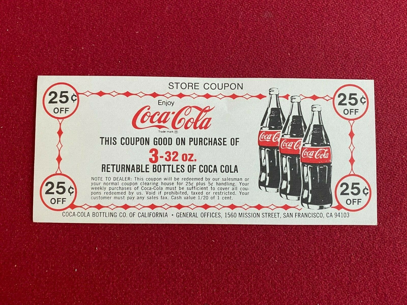 1970's, Coca-Cola, 32oz. Bottle Coupon (Scarce / Vintage) | eBay for Free Printable Coca Cola Coupons