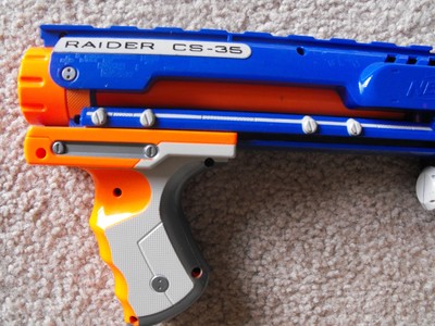 NERF N-Strike Raider CS-35 Blue with Stock & Ammo Clip - WORKS - FREE SHIPPING